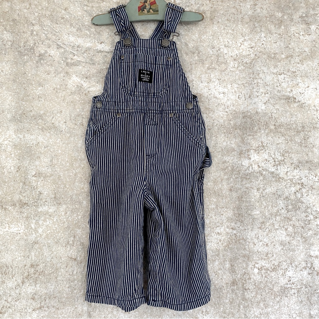 Lakin And Mckey Blue Striped Kids Overalls